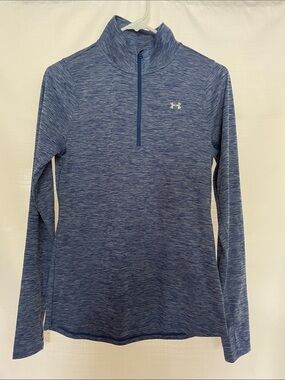 Under Armour Women's Heathered Navy Blue Quarter-Zip Pullover